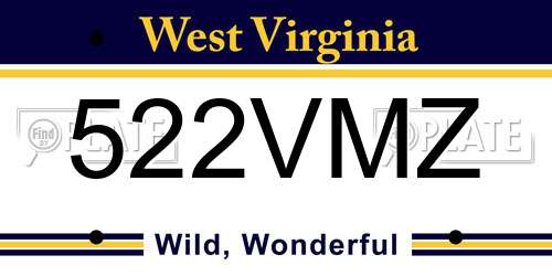522VMZ West Virginia License Plate
