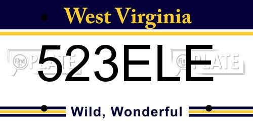523ELE West Virginia License Plate