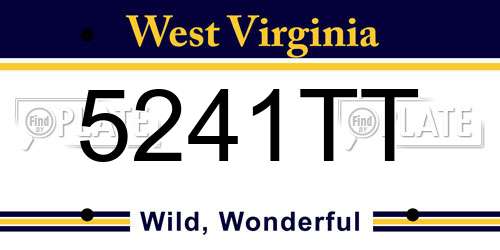 5241TT West Virginia License Plate