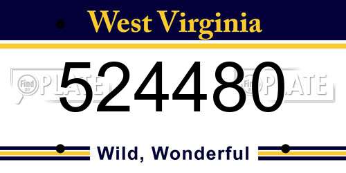 524480 West Virginia License Plate