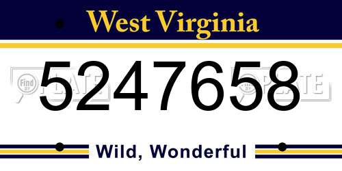 5247658 West Virginia License Plate