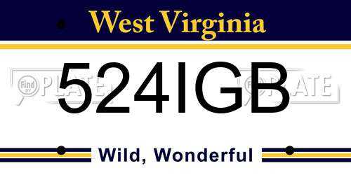 524IGB West Virginia License Plate