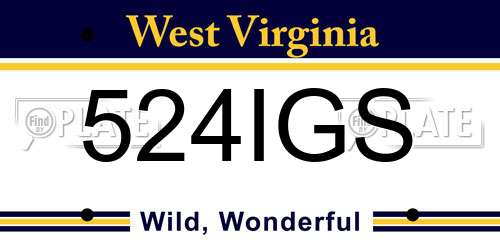 524IGS West Virginia License Plate