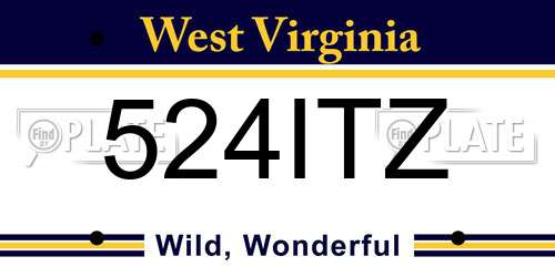 524ITZ West Virginia License Plate