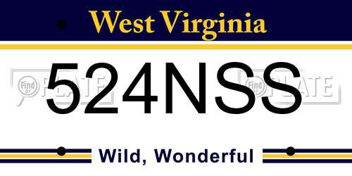 524NSS West Virginia License Plate