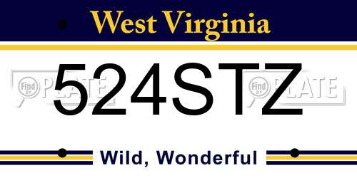 524STZ West Virginia License Plate