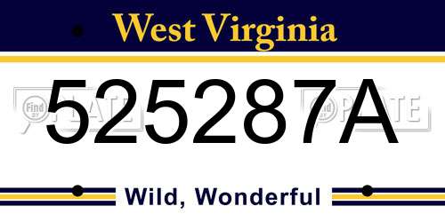 525287A West Virginia License Plate
