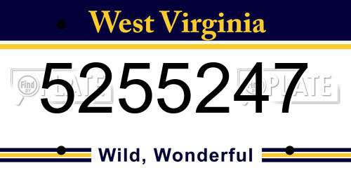 5255247 West Virginia License Plate