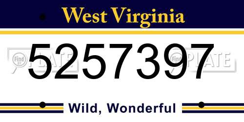 5257397 West Virginia License Plate