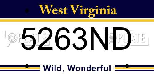 5263ND West Virginia License Plate