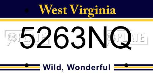 5263NQ West Virginia License Plate