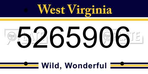 5265906 West Virginia License Plate