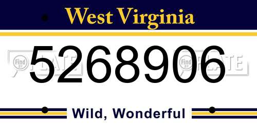 5268906 West Virginia License Plate