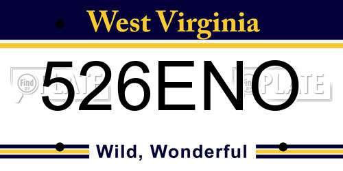 526ENO West Virginia License Plate
