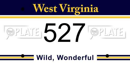 527 West Virginia License Plate