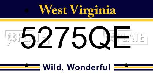 5275QE West Virginia License Plate