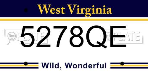 5278QE West Virginia License Plate