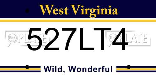 527LT4 West Virginia License Plate
