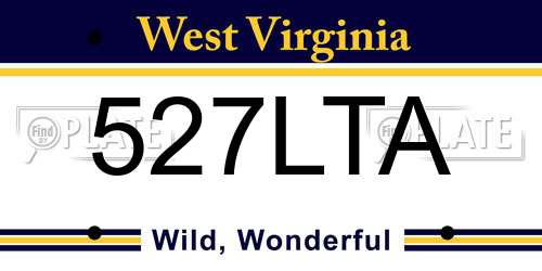 527LTA West Virginia License Plate