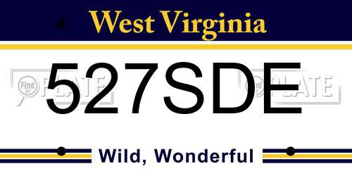 527SDE West Virginia License Plate