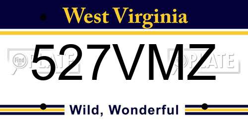 527VMZ West Virginia License Plate
