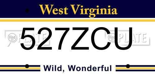 527ZCU West Virginia License Plate