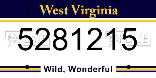 5281215 West Virginia License Plate