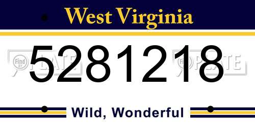 5281218 West Virginia License Plate