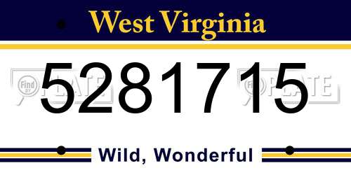 5281715 West Virginia License Plate