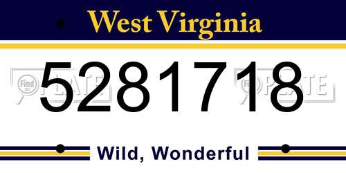 5281718 West Virginia License Plate