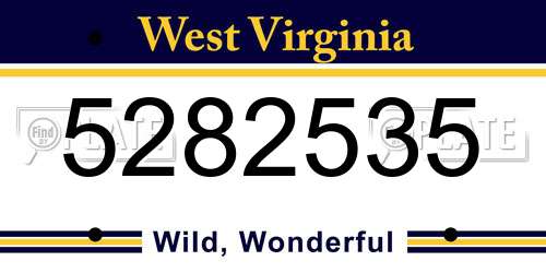 5282535 West Virginia License Plate