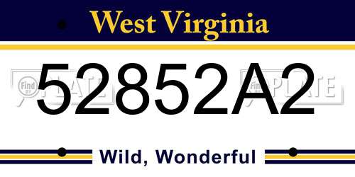 52852A2 West Virginia License Plate