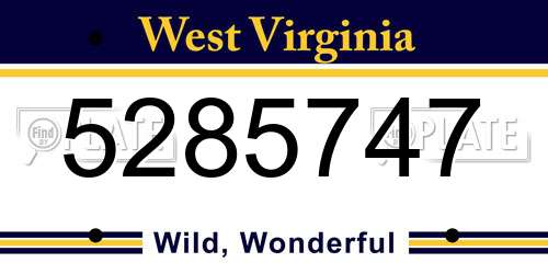 5285747 West Virginia License Plate