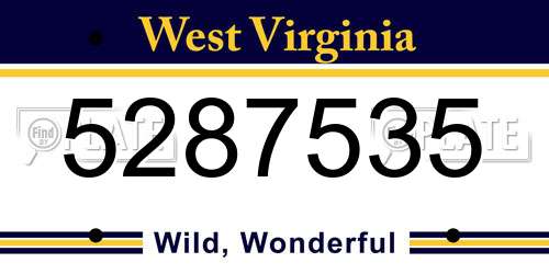 5287535 West Virginia License Plate