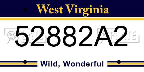52882A2 West Virginia License Plate