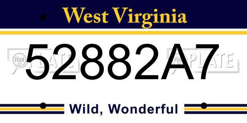52882A7 West Virginia License Plate