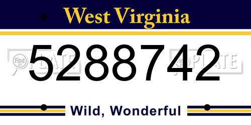 5288742 West Virginia License Plate