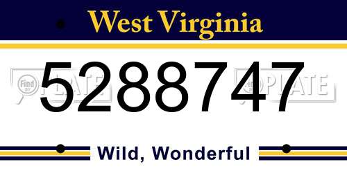 5288747 West Virginia License Plate