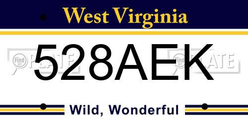 528AEK West Virginia License Plate