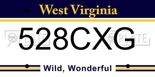 528CXG West Virginia License Plate