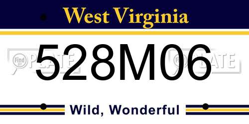 528M06 West Virginia License Plate