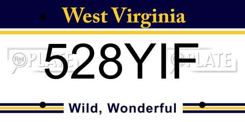 528YIF West Virginia License Plate