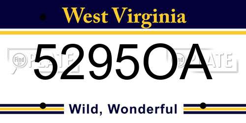 5295OA West Virginia License Plate