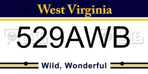 529AWB West Virginia License Plate