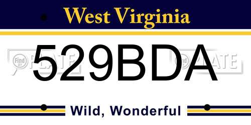 529BDA West Virginia License Plate
