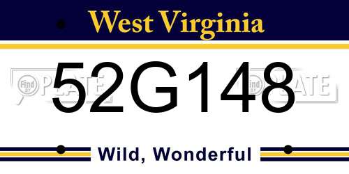 52G148 West Virginia License Plate