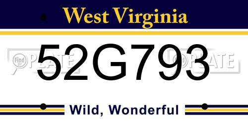 52G793 West Virginia License Plate