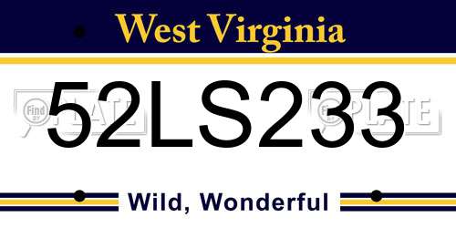 52LS233 West Virginia License Plate
