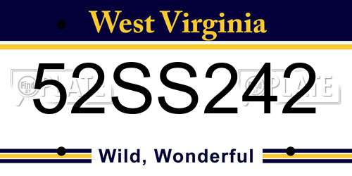 52SS242 West Virginia License Plate