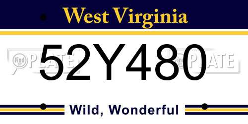52Y480 West Virginia License Plate